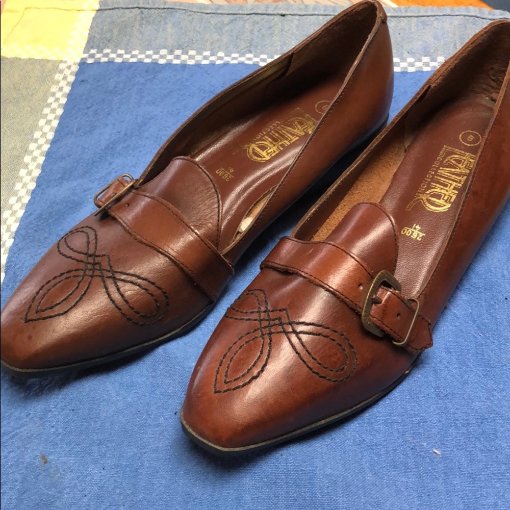 🏖Leather Collection vintage slip on shoes